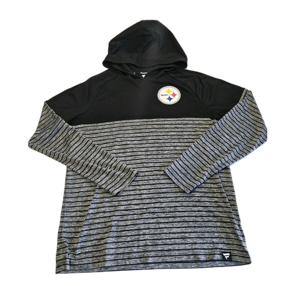 FANATICS PITTSBURGH STEELERS  HOODED NFL SIZE LARGE MENS LIGHTWEIGHT BREATHABLE